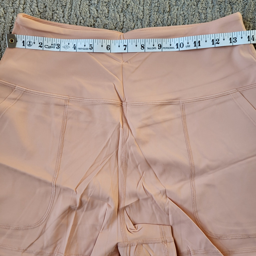 Women’s Wide Leg High Waisted Athletic Shorts – Pinspark – Peach – Size M – NWT - Picture 4 of 10